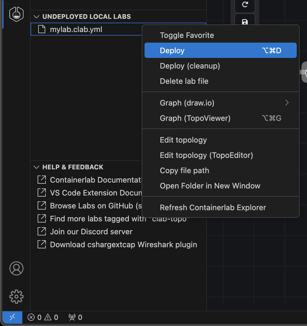 Deploy via lab explorer